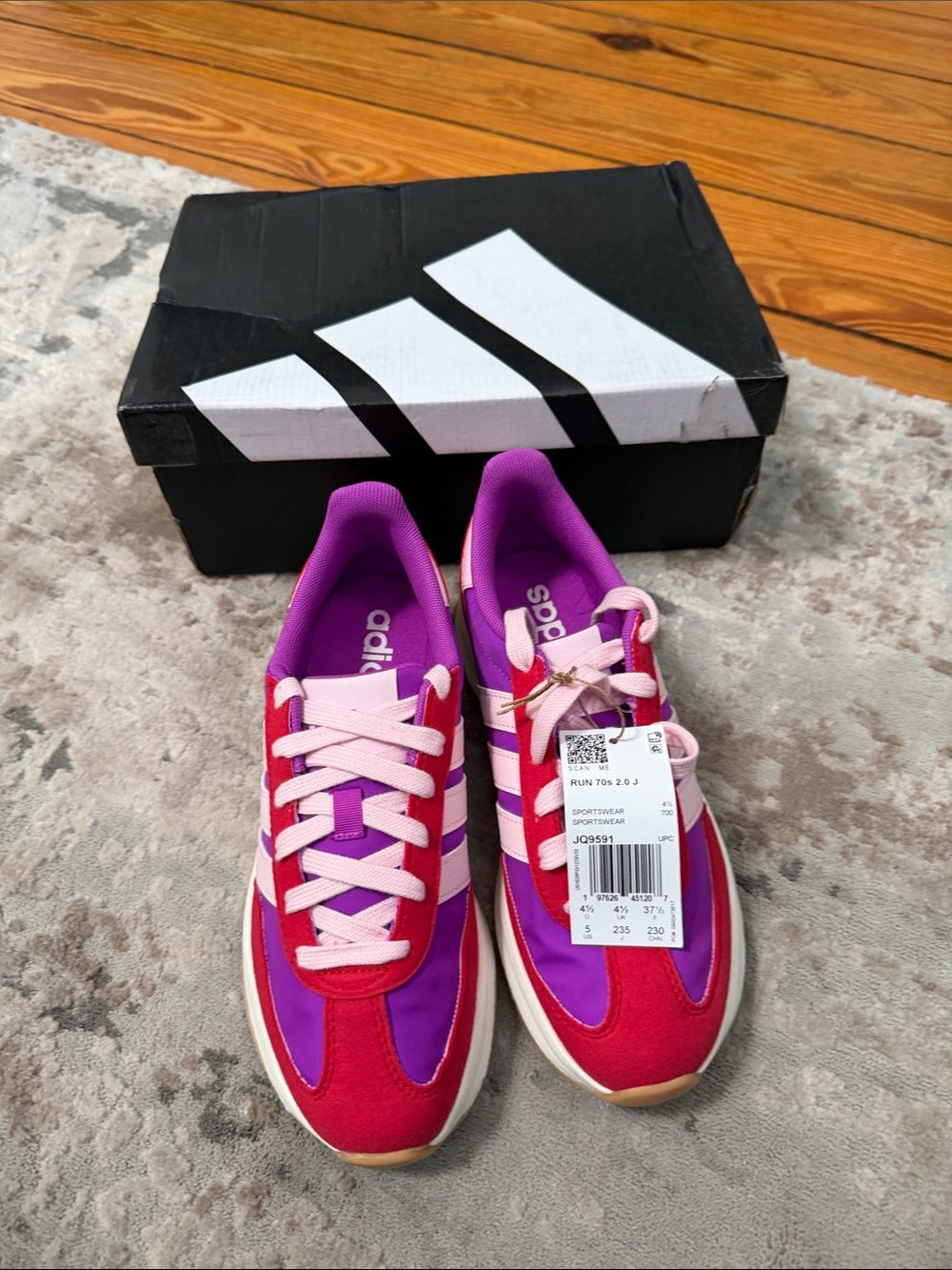 adidas Women's RUN 70s Sneakers - Red, Purple & Pink Sz 5